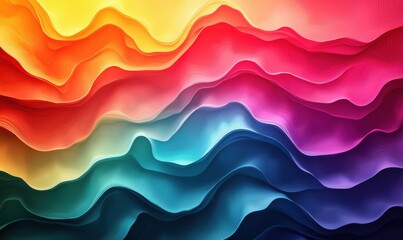 Poster - vibrant abstract waves in gradient colors creating a dynamic visual experience