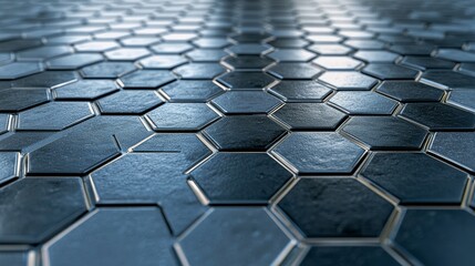 Poster - The background features a futuristic and high-tech design, incorporating a light-colored diamond-shaped block structure, accompanied by a wall texture displaying a 3D diamond tile pattern, all