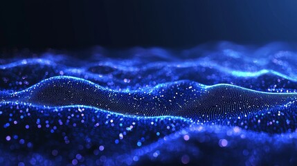 Poster - The concept of Big Data is represented in a blue, futuristic digital style through a 3D render