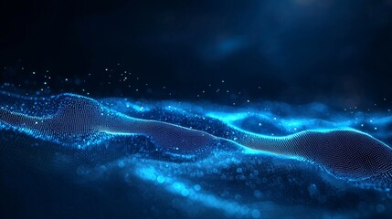 Poster - The concept of a Smart Grid and communication is depicted in a blue, futuristic digital style through a 3D render