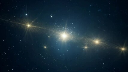 Poster - A starry sky with a bright star in the middle. There are five stars in the sky