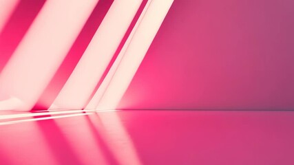 Poster - Vibrant pink interior with sharp light reflections creating an artistic atmosphere