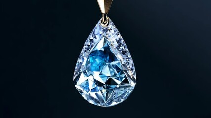 Aufkleber - A blue diamond pendant with a diamond in the center. The diamond is surrounded by a blue stone