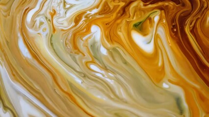 Poster - A painting with a swirl of colors. The colors are orange, green, and white. The painting is very abstract