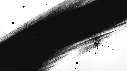 Poster - Abstract black and white brush strokes create dynamic contrast on a canvas