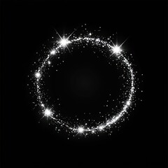 Wall Mural - a vector glowing light effect circle design night.