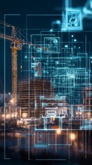Poster - Construction site utilizes advanced facial recognition technology in urban development