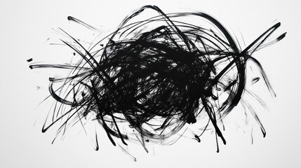 Wall Mural - a scribble drawing black lines.