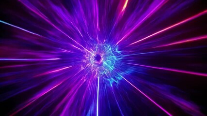 Poster - Experience the thrill of the laser tunnel: A seamless animation takes you on a mesmerizing journey through a vibrant tunnel of neon lights, creating a futuristic and immersive experience.

