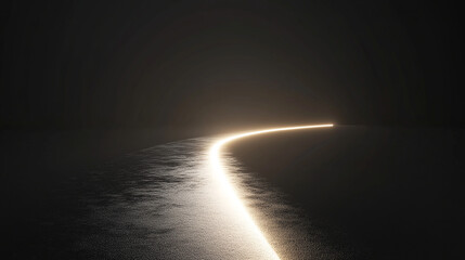 Wall Mural - Glowing path of light stretching into darkness abstract