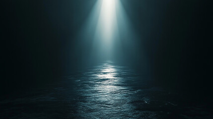 Wall Mural - Glowing path of light stretching into darkness abstract