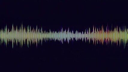 Poster - Elevate your visuals with the rhythm of music: A dynamic equalizer features seamlessly looping vertical bars pulsating and dancing against a sleek dark backdrop.

