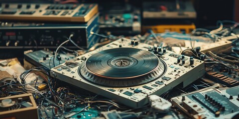 Poster - Exploded parts of a beat machine 