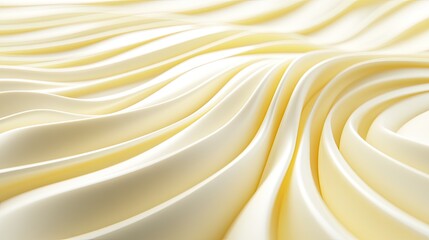 Poster - Smooth Creamy Waves of Light Yellow Texture for Background Design