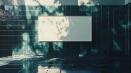 Poster - Modern Minimalist Room with Empty Canvas and Shadow Play