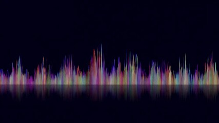 Poster - Experience the visual symphony of sound: A seamless loop of vibrant equalizer bars pulsates and dances against a dark backdrop, creating a mesmerizing and energetic display.

