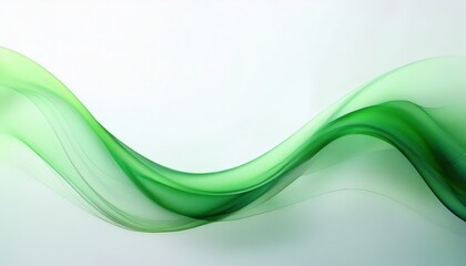 Leinwandbilder - abstract green wave pattern on white background, smooth flowing curves, modern digital artwork for background, branding, or web design

