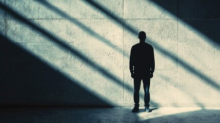 Poster - Shadowy figure standing resilient 