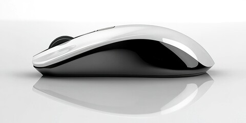 Poster - Modern computer mouse showcasing sleek design in a bright studio environment