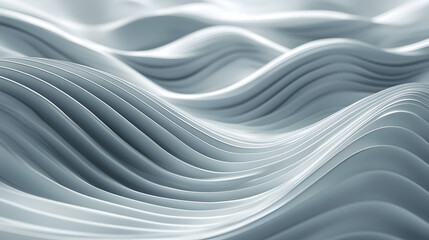 Poster - Dynamic abstract waves business environment 3d render clean blue tones realist style visual concept for modern design