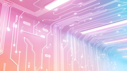 Poster - Digital circuit board design abstract technology environment graphic art contemporary style minimalistic viewpoint