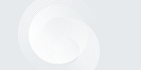 Poster - Abstract white glowing geometric lines on gray background. Modern shiny blue circle lines pattern. white arts