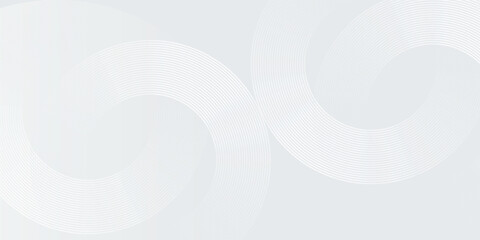 Poster - Abstract white glowing geometric lines on gray background. Modern shiny blue circle lines pattern. white arts