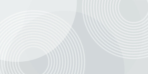 Poster - White geometric abstract background overlap layer on bright space with lines effect decoration. Modern graphic design element circles style