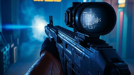 Poster - Engaging Sci Fi First Person Shooter Action in a Futuristic Setting Generative AI