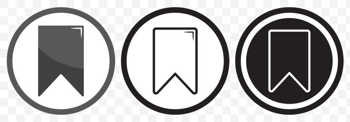 Poster - Bookmark icon in Black Color. Book bookmark icons pack vectors in black flat and strokes on Transparent Background. EPS 10.