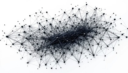 Aufkleber - Dynamic network visualization abstract art digital design minimalist environment aerial view conceptual representation for data analysis