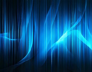 Poster - Abstract blue vertical lines and gradient design with a bright and dark striped texture pattern