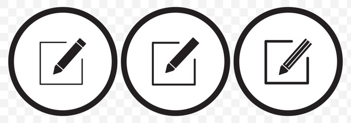 Poster - Edit icon vector isolated on transparent background. Pencil icon. sign up Icon vector. edit text. EPS 10.