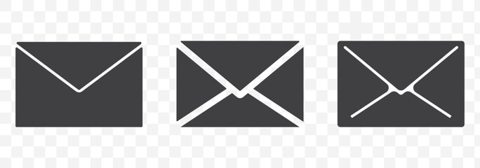 Poster - envelope icon, email message icon - Mail icon button sign, notification new message icons buttons in black Color on transparent Background. EPS 10.