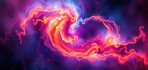 Wall Mural - Swirling nebulae and cosmic dust create vibrant, abstract backgrounds ideal for poster design, surreal, fantasy
