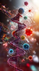 Poster - futuristic dna, crispr, and molecular research representing advanced science concepts