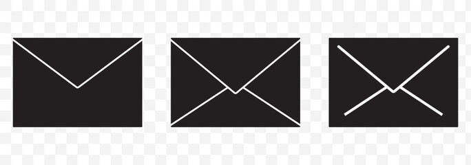 Poster - envelope icon, email message icon - Mail icon button sign, notification new message icons buttons in black Color on transparent Background. EPS 10.