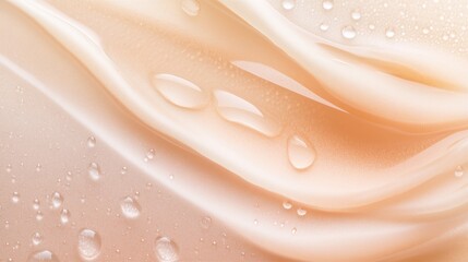 Poster - soft fabric flowing with droplets of water, creating a calming and serene visual texture in a gentle
