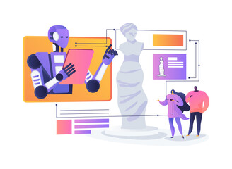 Poster - ai interactive museum guides abstract concept vector illustration.
