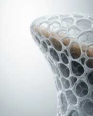 Poster - Abstract Cellular Structure: Modern Architecture Design and 3D Illustration on White Background