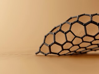 Poster - Modern Scientific Abstract: Honeycomb Structure and Golden Background