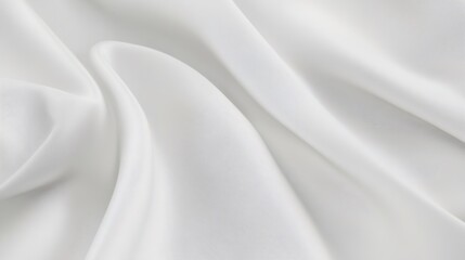 Poster - White silk fabric forming soft folds and waves, creating elegant curves