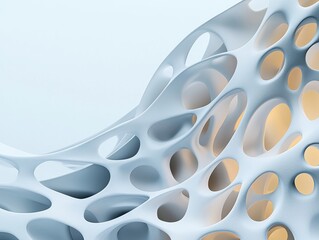 Poster - Modern Organic Architecture Structure with Soft Lighting and Negative Space