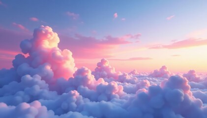 Wall Mural - Subtle gradient sky, cloudscape seamlessly repeating, design, dreamy