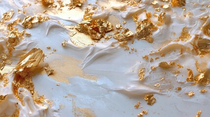 Poster - Elegant Gold Foil Accents on Smooth White Surface for Art Design
