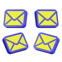 Poster - mail 3d symbol realistic bubble icon	