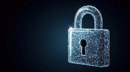 Leinwandbilder - Abstract Glowing Padlock Digital Security Concept
