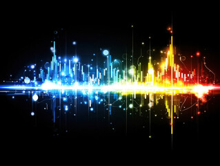 Leinwandbilder - Dynamic City Lightscape at Night with Vivid Color Streaks