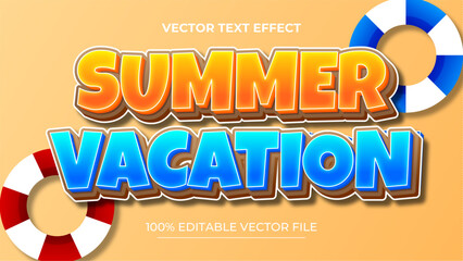Poster - Summer Text Effect with beach background and colorful color style