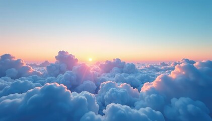 Wall Mural - Subtle gradient sky, clouds seamlessly looping , panorama, illustration